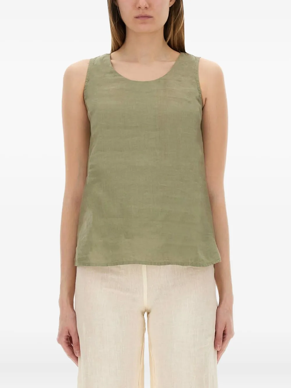 Льняной топ с круглым вырезом 120% Lino, зеленый
Льняной топ с круглым вырезом 120% Lino, зеленый