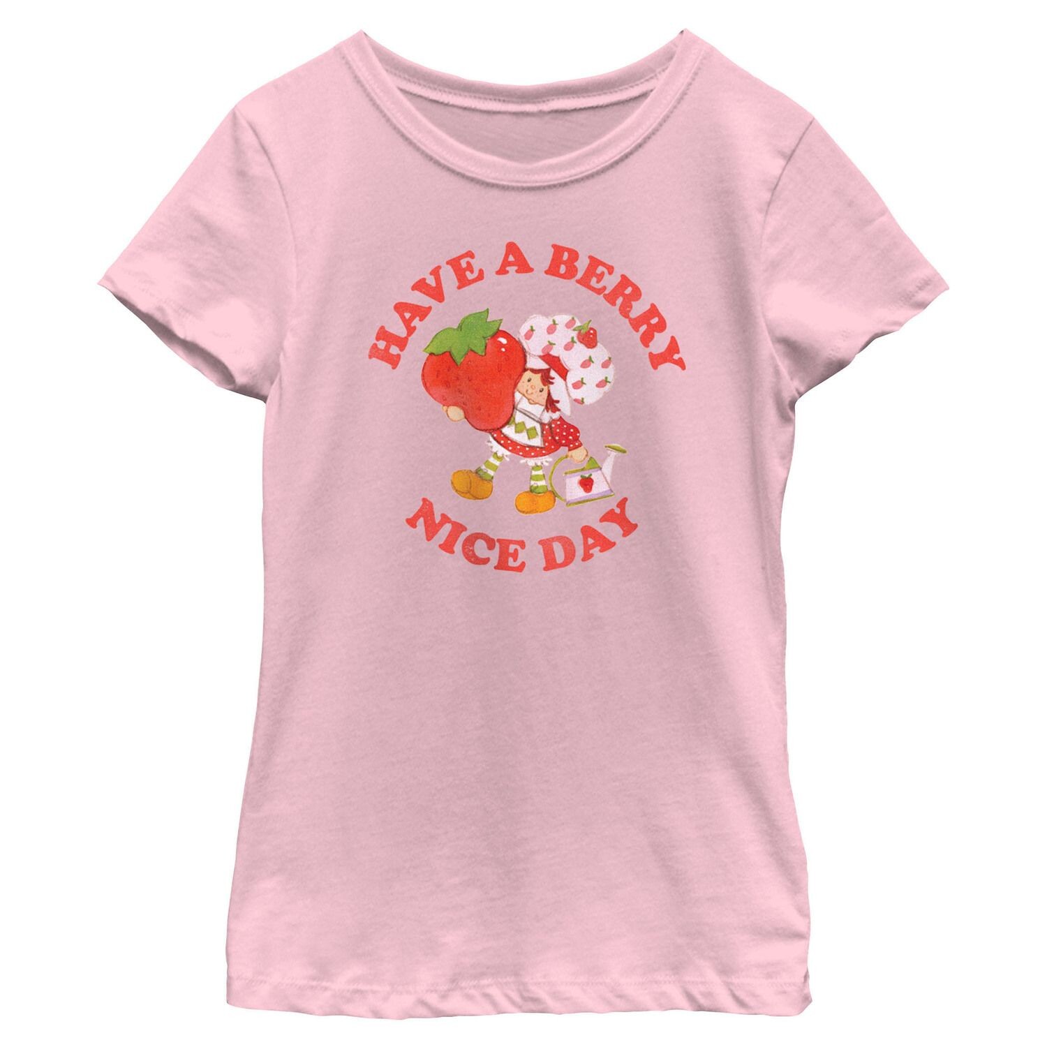 Футболка с рисунком «Ягодный приятный день» для девочек 7–16 лет с клубничным песочным печеньем Licensed Character, Бежевый, Футболка с рисунком «Ягодный приятный день» для девочек 7–16 лет с клубничным песочным печеньем Licensed Character