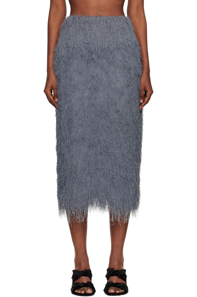 Dries Van Noten Серая юбка миди с бахромой
Dries Van Noten Серая юбка миди с бахромой