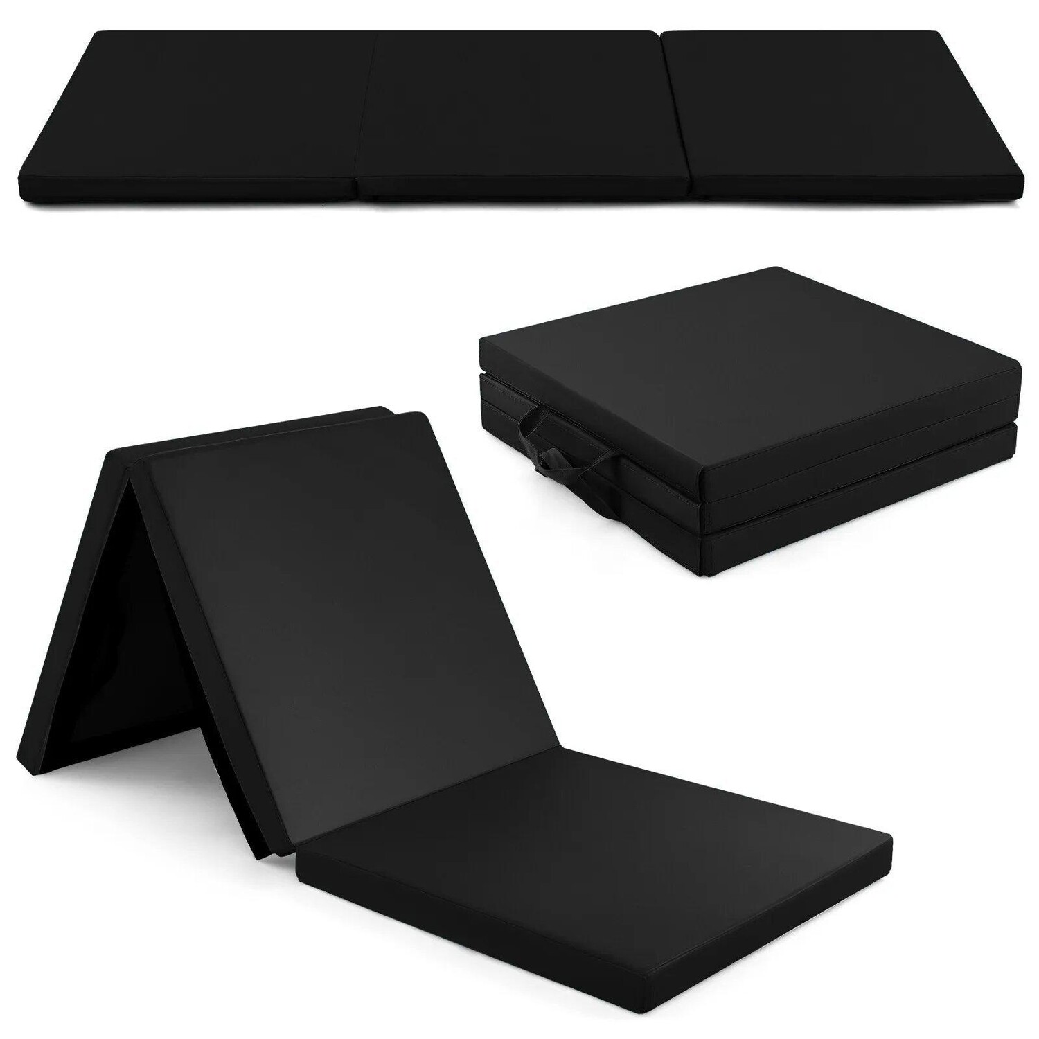 6-футовый складной гимнастический коврик толщиной 5 см из толстой пены, нескользящий коврик для йоги из искусственной кожи Costway, черный
6-футовый складной гимнастический коврик толщиной 5 см из толстой пены, нескользящий коврик для йоги из искусственной кожи Costway, черный