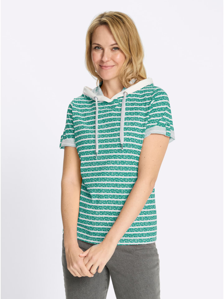 Рубашка с капюшоном с принтом изумрудно-бежевого цвета Sieh an!
Рубашка с капюшоном с принтом изумрудно-бежевого цвета Sieh an!