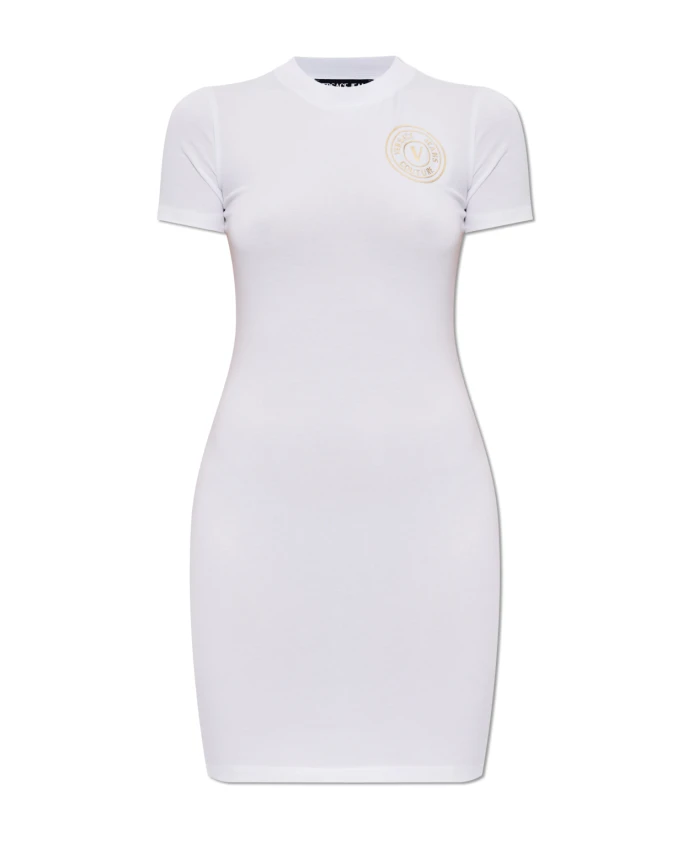 Платье-Футболка с V-образным логотипом Versace Jeans Couture, белый
Платье-Футболка с V-образным логотипом Versace Jeans Couture, белый