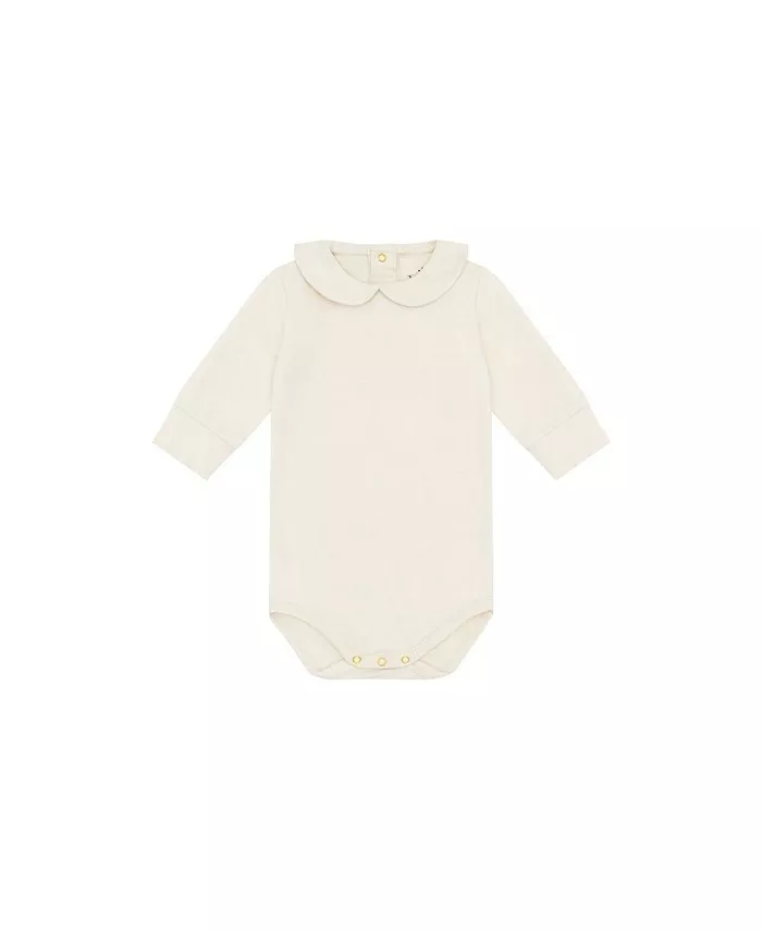 Боди с длинным рукавом и воротником для малышей из органического хлопка Vild House of Little, белый 
Боди с длинным рукавом и воротником для малышей из органического хлопка Vild House of Little, белый