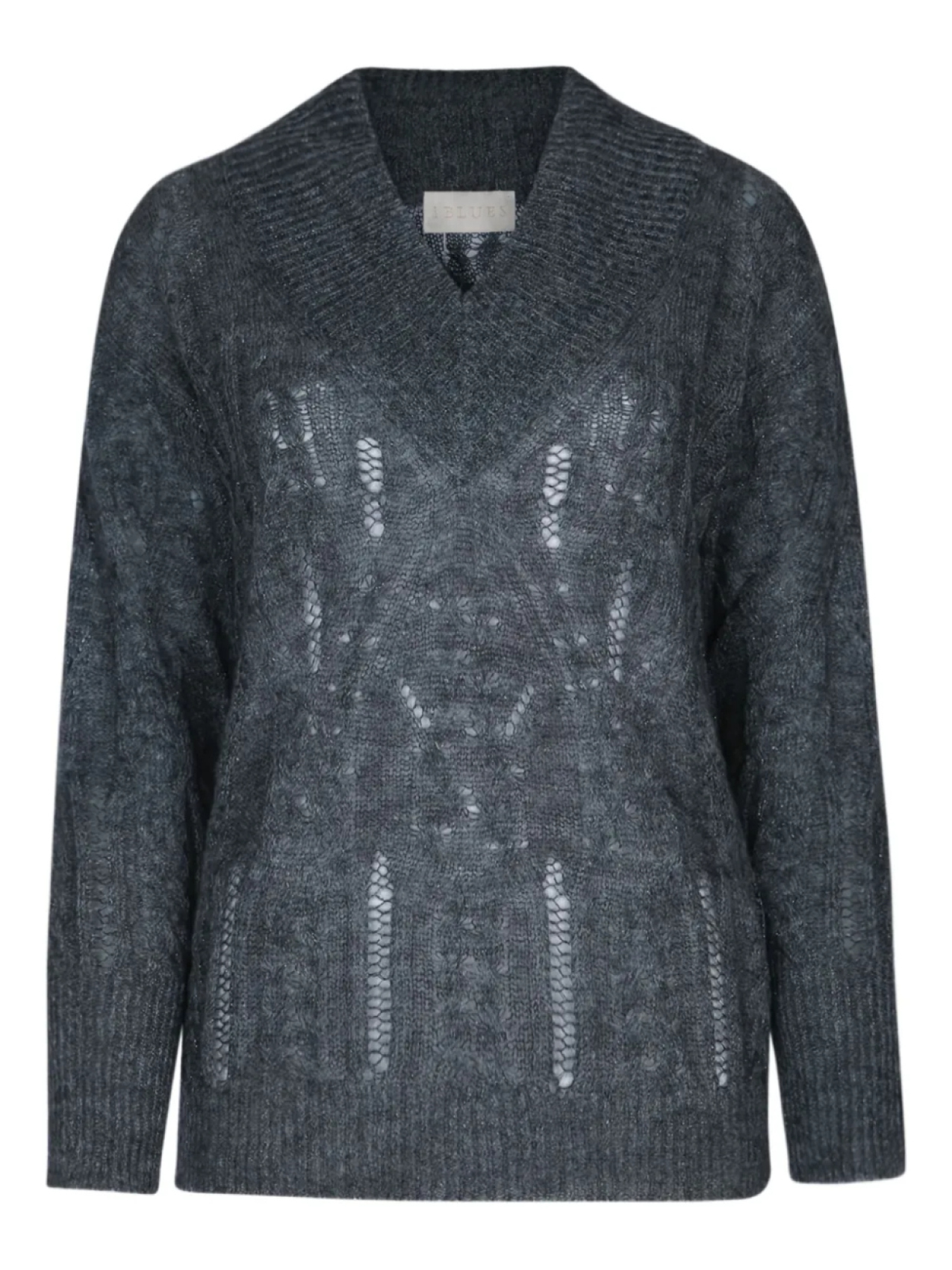 Свитер ажурной вязки с V-образным вырезом I BLUES, серый
Свитер ажурной вязки с V-образным вырезом I BLUES, серый