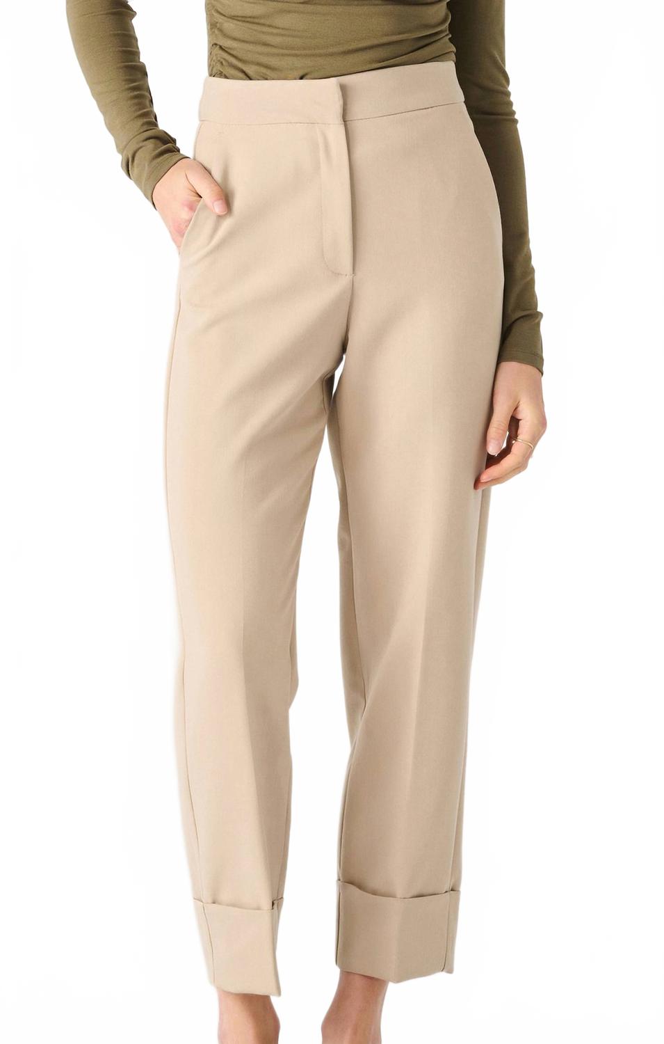 Прямые брюки с манжетами в светло-бежевом цвете Black Tape 
Прямые брюки с манжетами в светло-бежевом цвете Black Tape