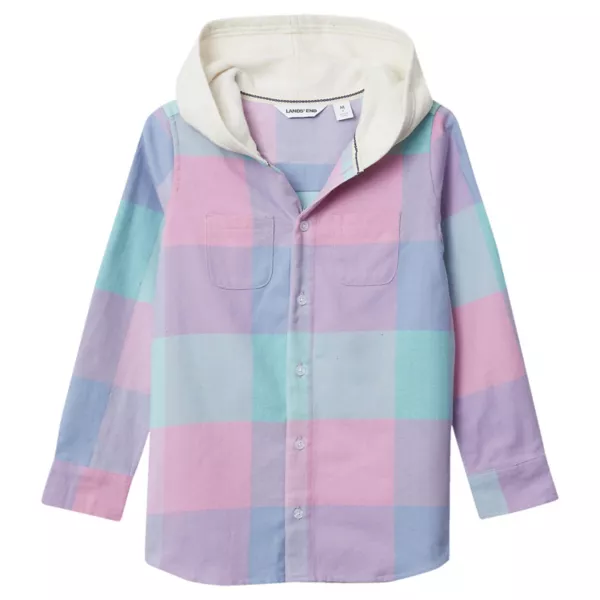 Детская утепленная рубашка-толстовка с длинным рукавом и капюшоном 2-20 Lands' End, цвет aqua oatmeal plaid 
Детская утепленная рубашка-толстовка с длинным рукавом и капюшоном 2-20 Lands' End, цвет aqua oatmeal plaid