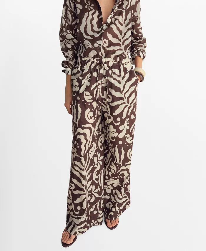 Женские хлопковые брюки с принтом MANGO, коричневый
Женские хлопковые брюки с принтом MANGO, коричневый