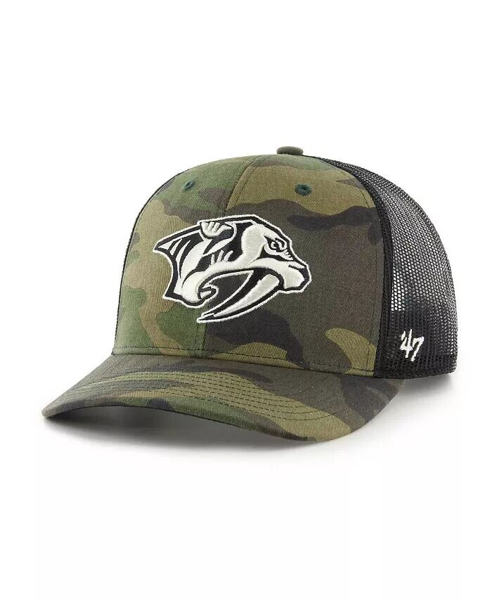 Мужская камуфляжная, черная кепка Nashville Predators Trucker Adjustable '47 Brand
Мужская камуфляжная, черная кепка Nashville Predators Trucker Adjustable '47 Brand
