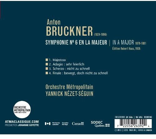 CD диск Bruckner / Orchestre Metropolitain / Nezet-Seguin: Bruckner 6
CD диск Bruckner / Orchestre Metropolitain / Nezet-Seguin: Bruckner 6