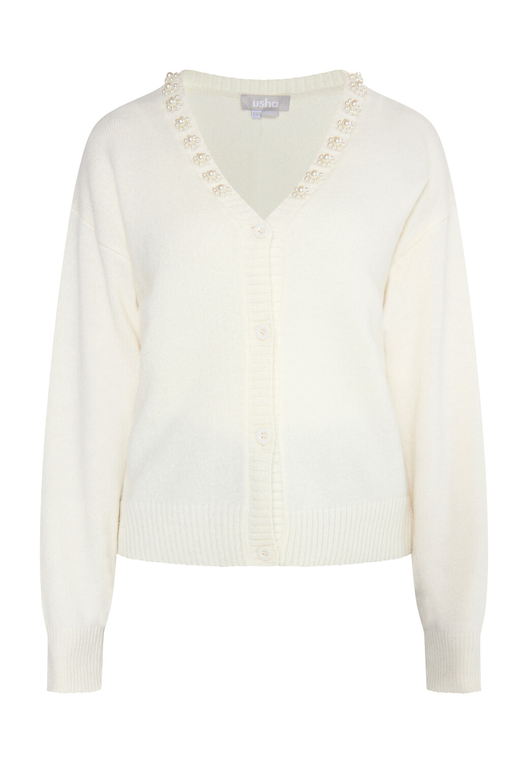 Толстовка Usha Cardigan Mit Perlen, белый
Толстовка Usha Cardigan Mit Perlen, белый