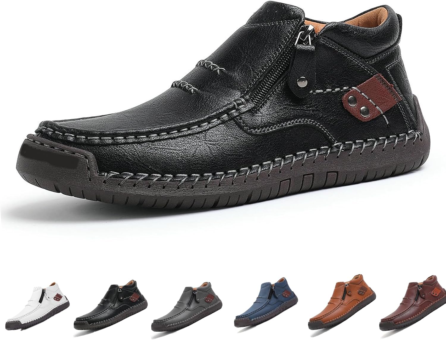 Мужские ортопедические кожаные слипоны ручной работы, водонепроницаемые ботинки с широкой носочной частью, боковой молнией, противоскользящей плоской подошвой, легкие прогулочные лоферы Generic, черный
Мужские ортопедические кожаные слипоны ручной работы, водонепроницаемые ботинки с широкой носочной частью, боковой молнией, противоскользящей плоской подошвой, легкие прогулочные лоферы Generic, черный