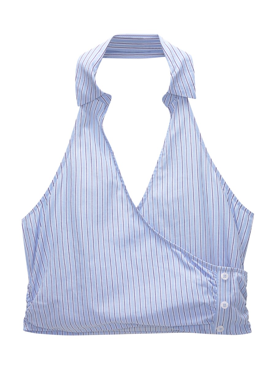 Топ Pull&Bear, темно-синий/светло-синий
Топ Pull&Bear, темно-синий/светло-синий