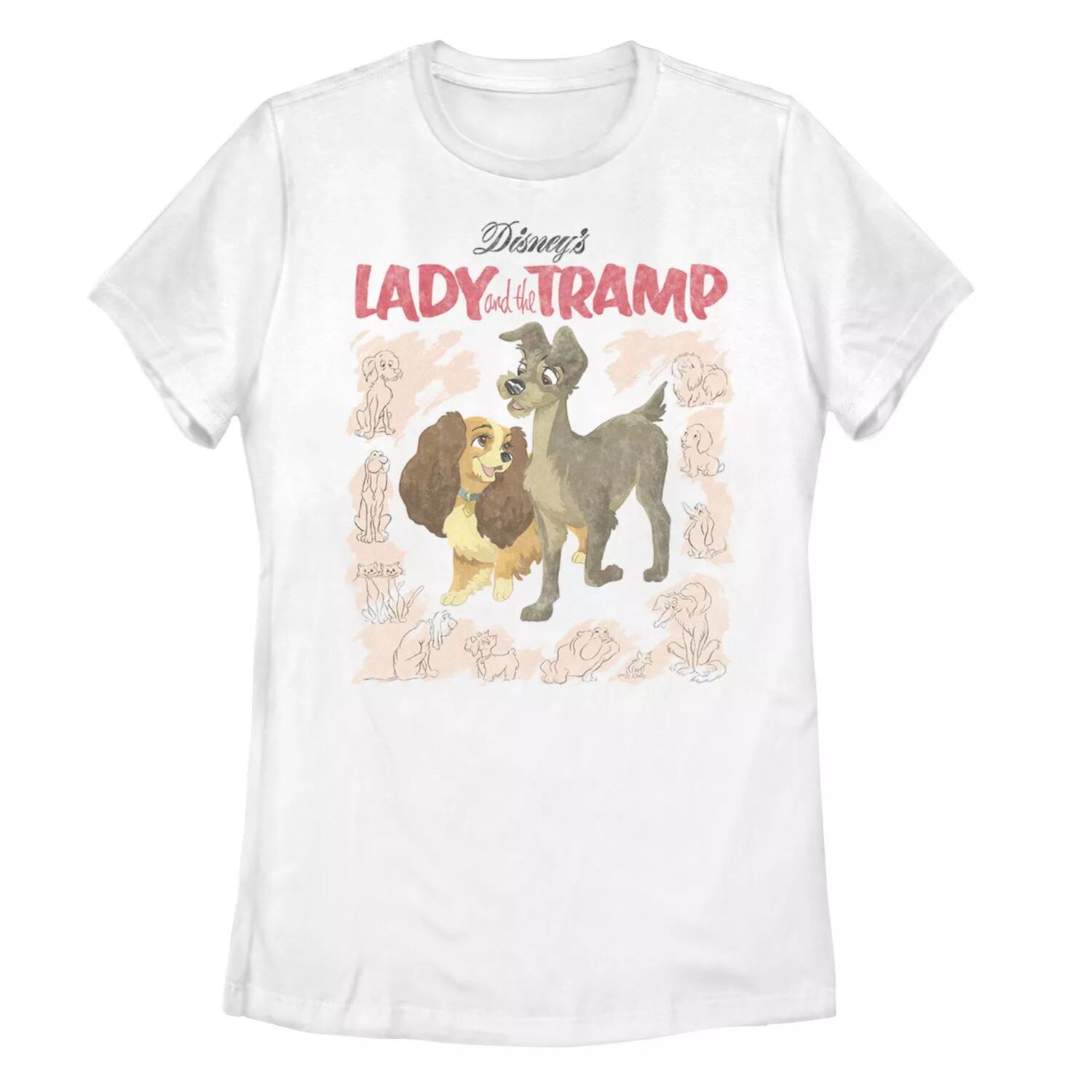 Детская винтажная футболка Disney Lady And The Tramp с обложкой Licensed Character 
Детская винтажная футболка Disney Lady And The Tramp с обложкой Licensed Character