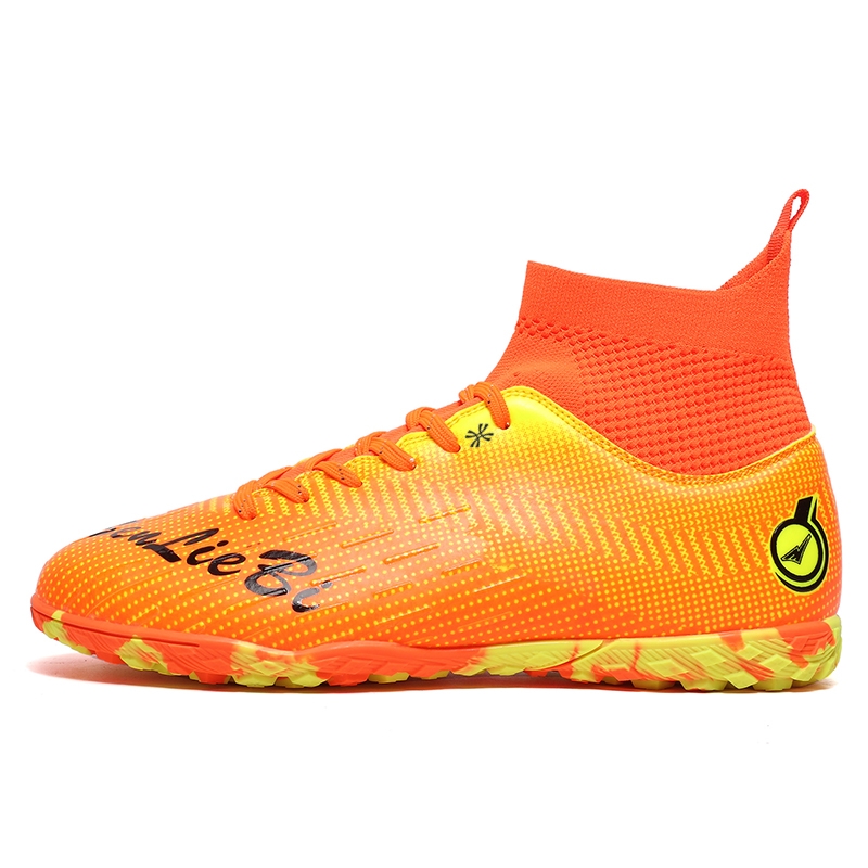 Футбольные бутсы детские с высоким верхом и противоскользящим покрытием для подростков YUZHAOLIN, оранжевый 
Футбольные бутсы детские с высоким верхом и противоскользящим покрытием для подростков YUZHAOLIN, оранжевый