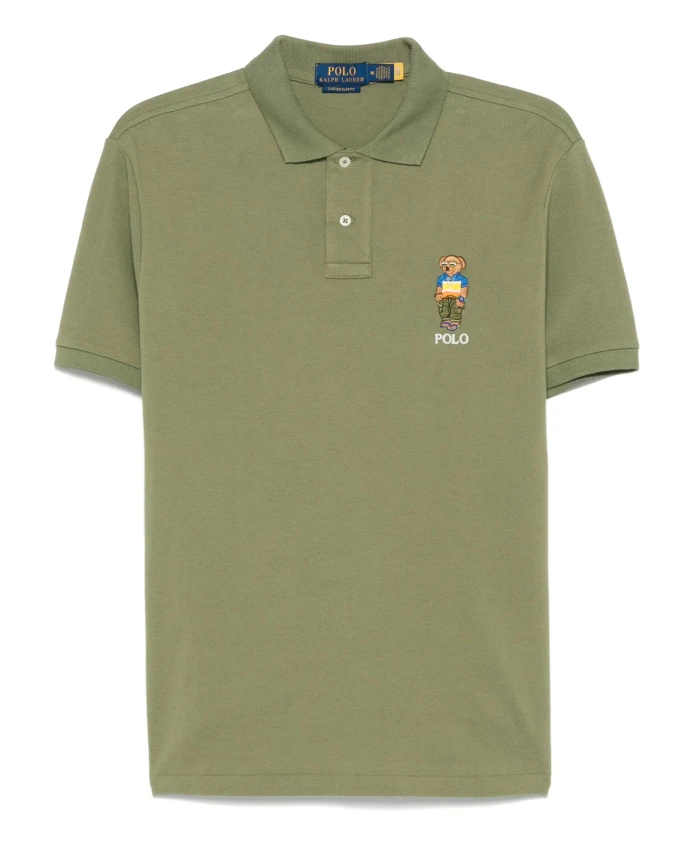 Хлопковая рубашка-поло с вышитым изображением медведя поло. Polo Ralph Lauren, зеленый
Хлопковая рубашка-поло с вышитым изображением медведя поло. Polo Ralph Lauren, зеленый