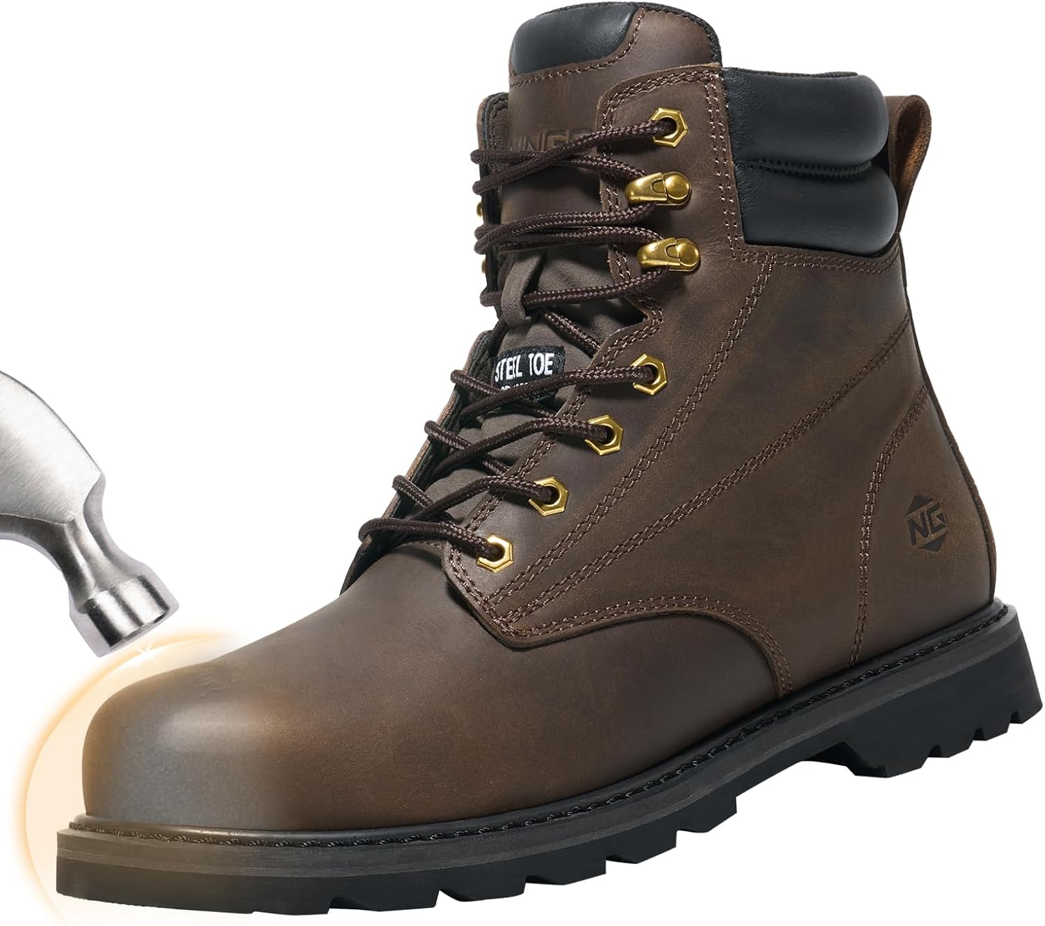 Ботинки NINGO с стальным носком для мужчин, водонепроницаемые, комфортные кожаные промышленные и строительные ботинки, с защитой от масла и скольжения, с защитой EH, для работы на улице, на заводах, складах и фермах, коричневый/стальной/темно-ко...
Ботинки NINGO с стальным носком для мужчин, водонепроницаемые, комфортные кожаные промышленные и строительные ботинки, с защитой от масла и скольжения, с защитой EH, для работы на улице, на заводах, складах и фермах, коричневый/стальной/темно-ко...