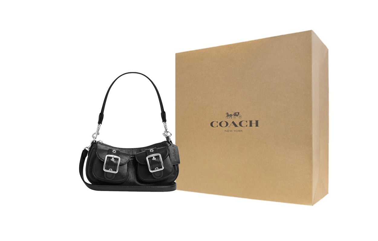 COACH Кожаная патентная кожаная переносная сумка через плечо среднего размера для женщин черная
COACH Кожаная патентная кожаная переносная сумка через плечо среднего размера для женщин черная