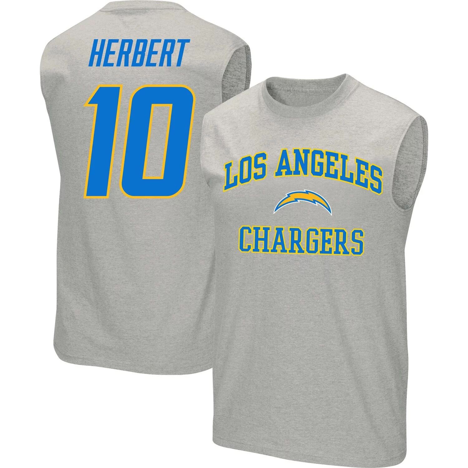 Мужская майка Justin Herbert Heathered Grey Los Angeles Chargers Big & Tall с именем и номером игрока. 
Мужская майка Justin Herbert Heathered Grey Los Angeles Chargers Big & Tall с именем и номером игрока.