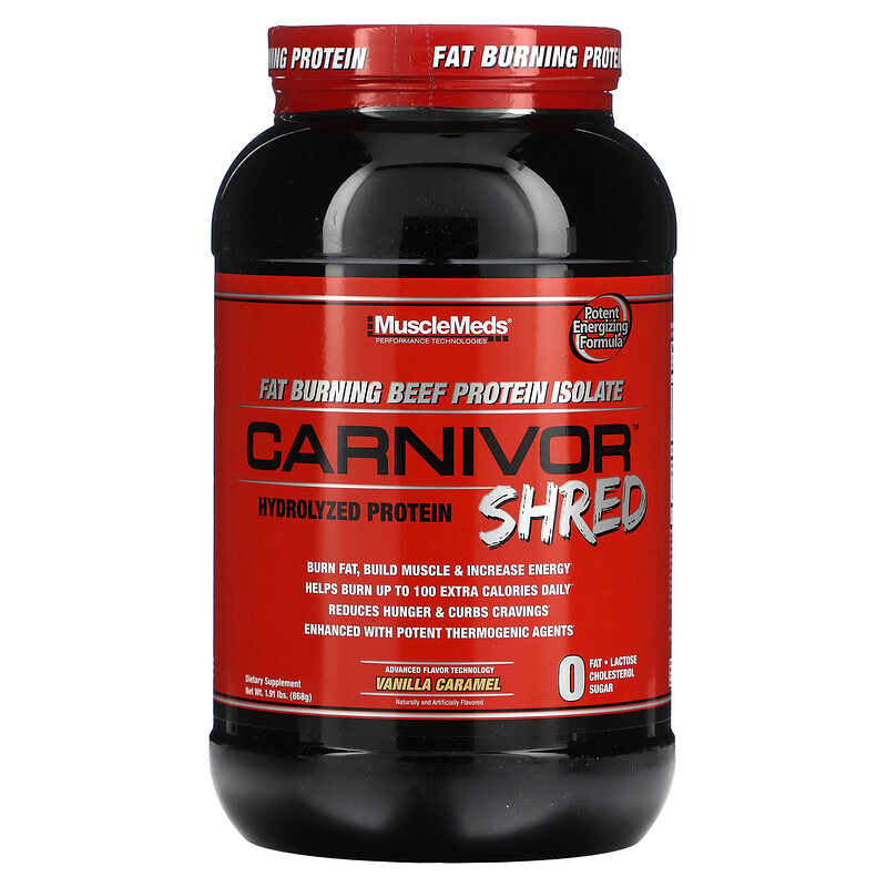 MuscleMeds, Carnivor Shred, гидролизованный протеин, со вкусом ванили и карамели, 868 г (1,91 фунта)
MuscleMeds, Carnivor Shred, гидролизованный протеин, со вкусом ванили и карамели, 868 г (1,91 фунта)