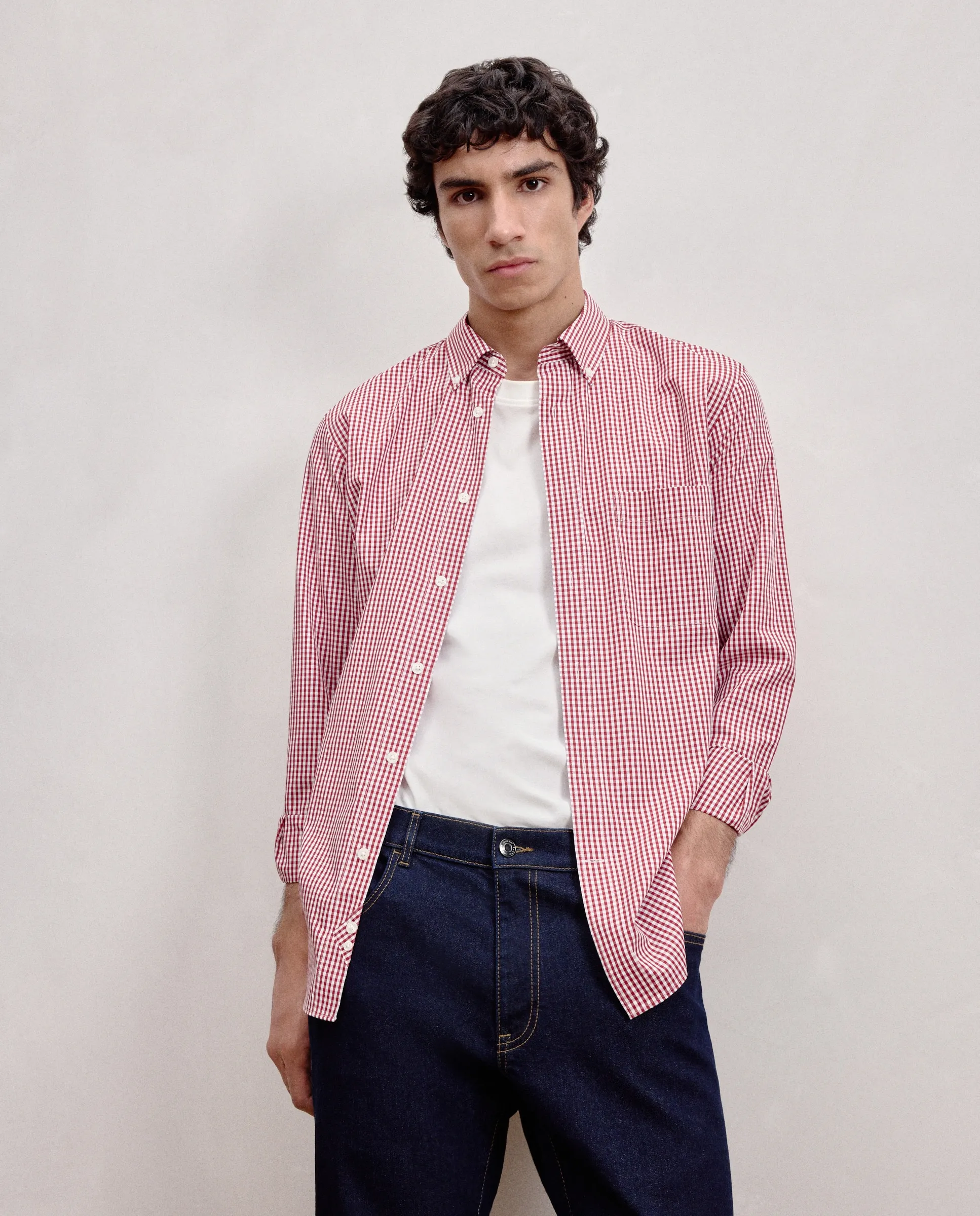 Мужская рубашка с длинным рукавом из поплина в клетку виши классический узор Dustin, бордовый
Мужская рубашка с длинным рукавом из поплина в клетку виши классический узор Dustin, бордовый