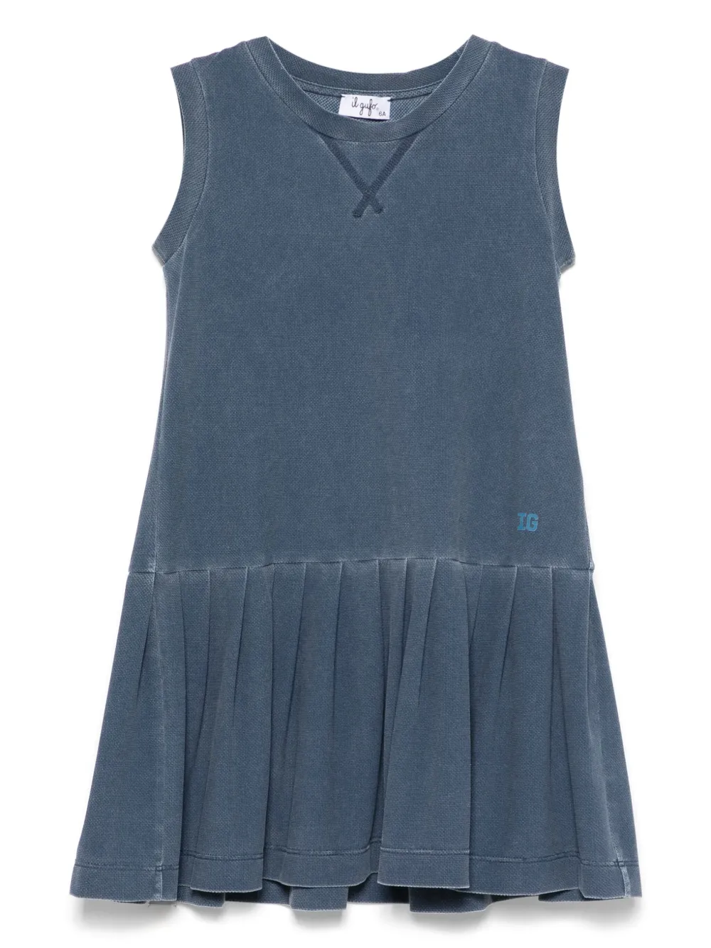 Платье со складками Il Gufo, синий 
Платье со складками Il Gufo, синий