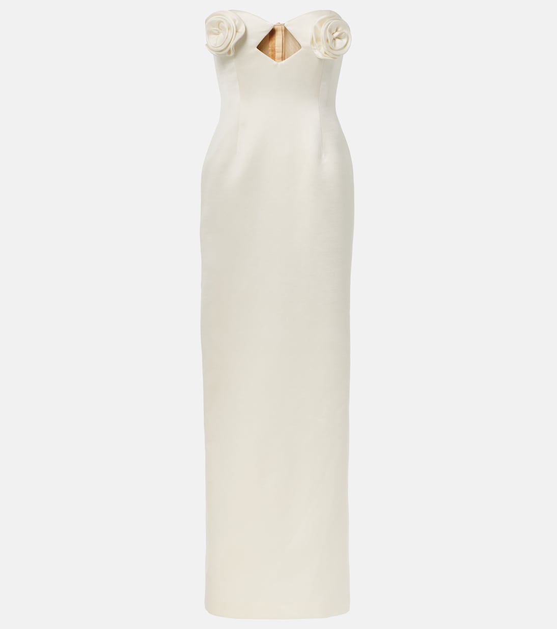 Атласное платье-корсет с цветочной аппликацией Magda Butrym, белый
Атласное платье-корсет с цветочной аппликацией Magda Butrym, белый