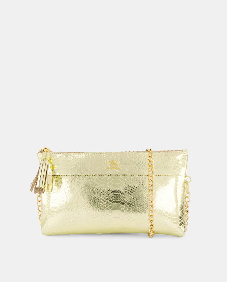 Кожаная сумка с гравировкой на цепочке Victorio & Lucchino, золотой 
Кожаная сумка с гравировкой на цепочке Victorio & Lucchino, золотой