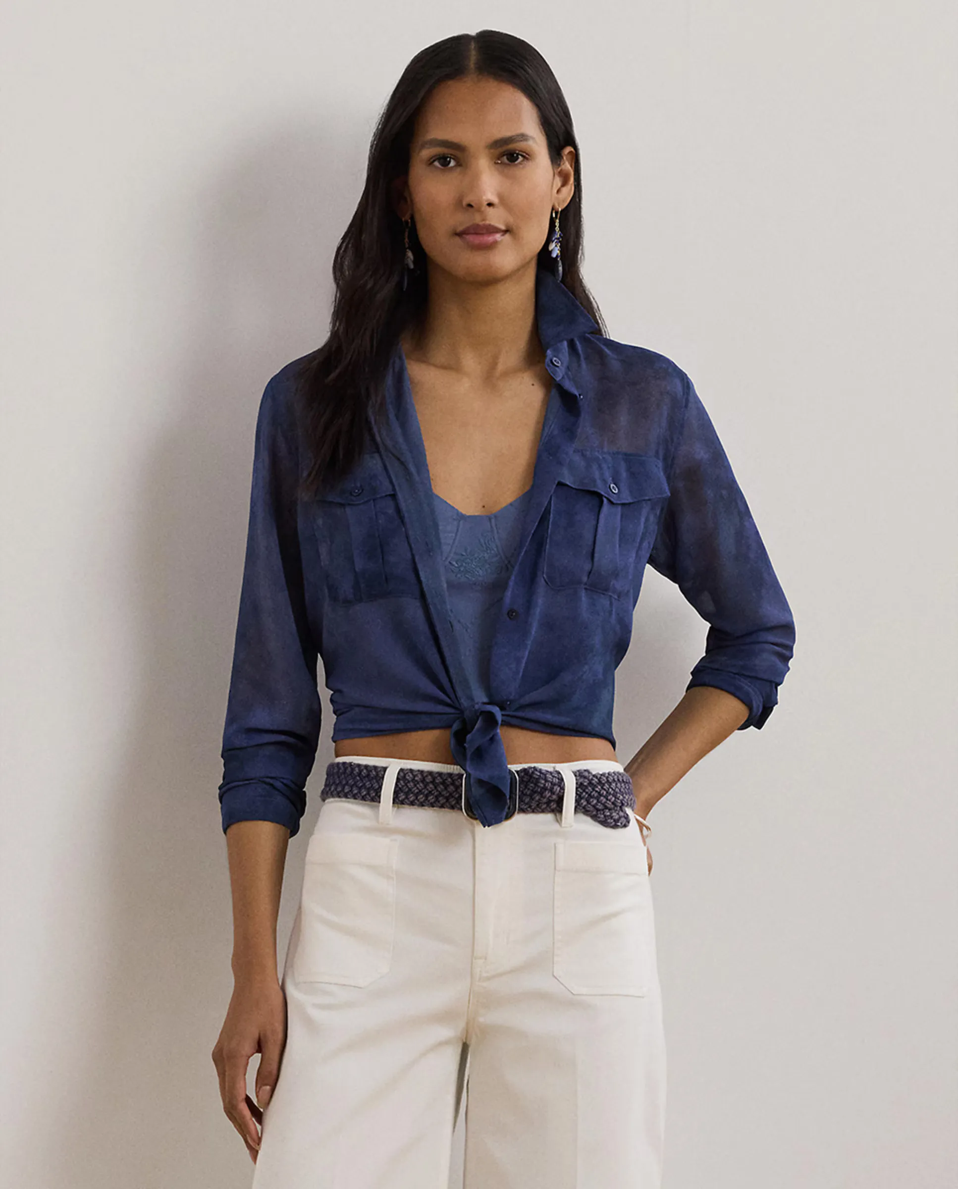 Женская рубашка с накладными карманами Lauren Ralph Lauren, синий
Женская рубашка с накладными карманами Lauren Ralph Lauren, синий