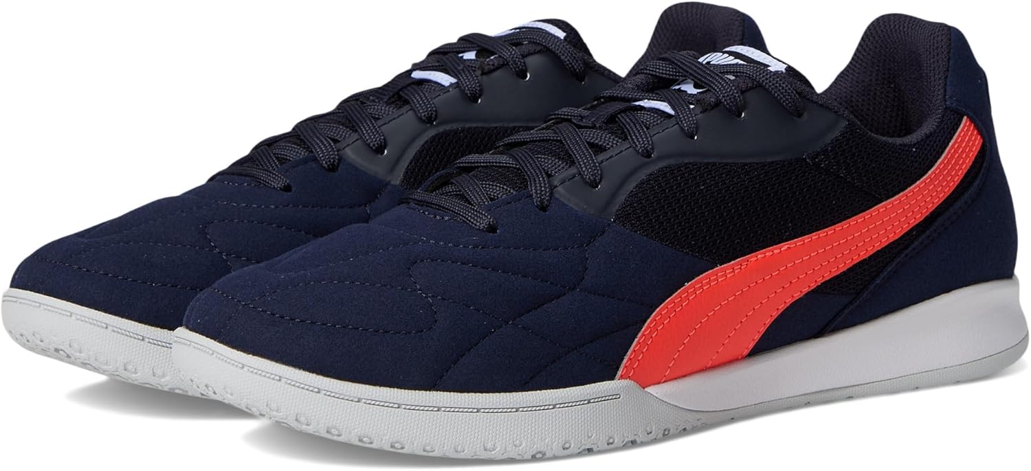 Мужские футбольные бутсы Puma King Top для тренировок в помещении, New Navy-glowing Red-silver Mist
Мужские футбольные бутсы Puma King Top для тренировок в помещении, New Navy-glowing Red-silver Mist