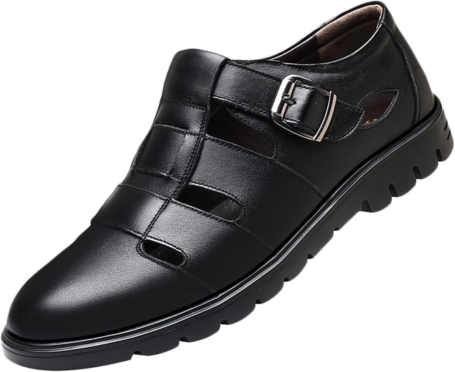 Мужские кожаные сандалии-рыбацкие с закрытым носком HNVAVQ, летние сандалии для прогулок, вождения и пляжа, черный
Мужские кожаные сандалии-рыбацкие с закрытым носком HNVAVQ, летние сандалии для прогулок, вождения и пляжа, черный