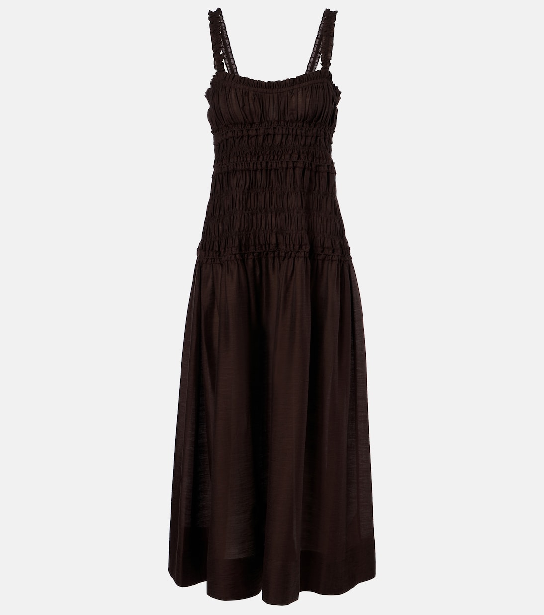 Смок-платье миди Tory Burch, Deep Chocolate
Смок-платье миди Tory Burch, Deep Chocolate