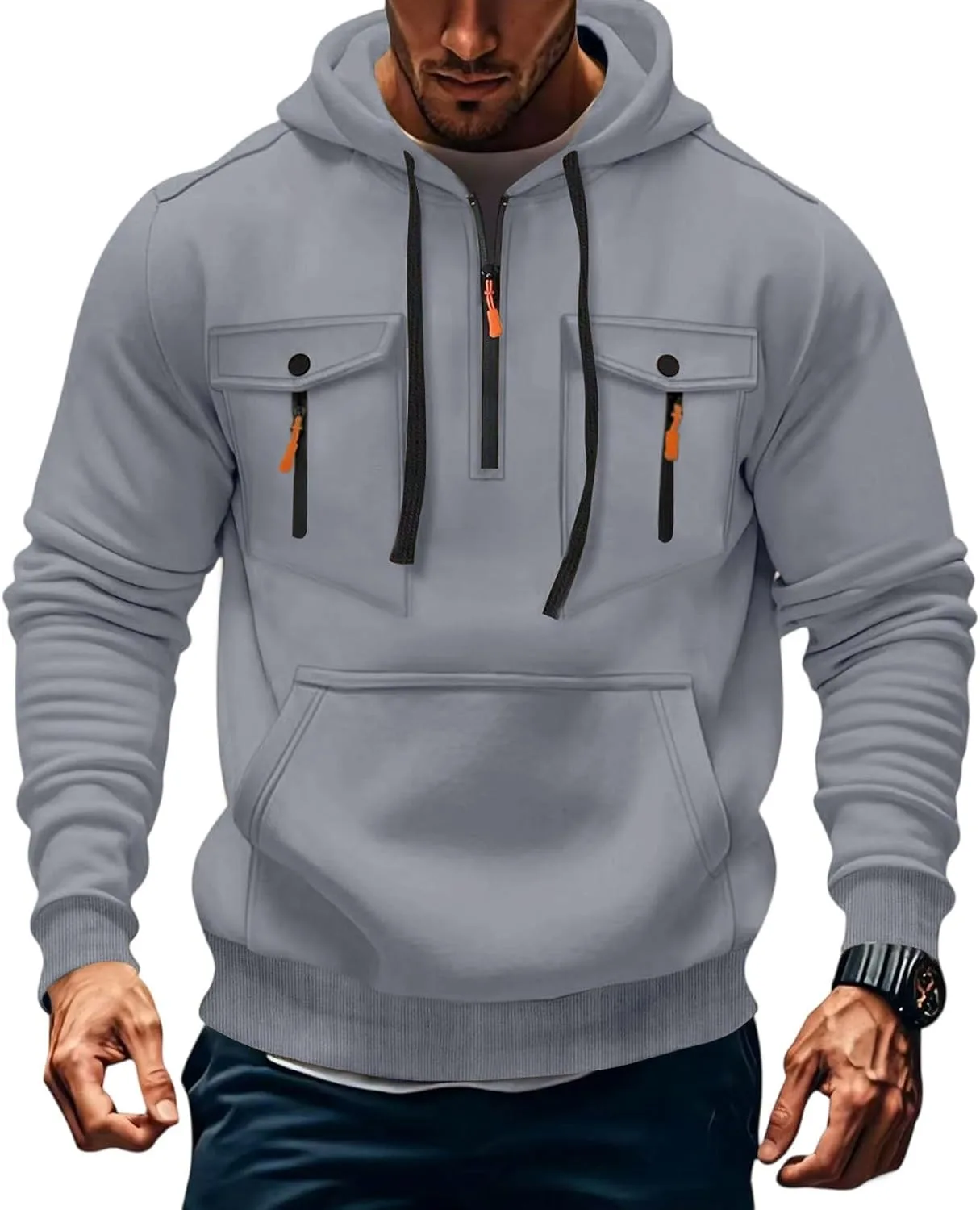 GOFULY толстовка с четвертью молнией для мужчин, флисовая, с карманами
GOFULY толстовка с четвертью молнией для мужчин, флисовая, с карманами