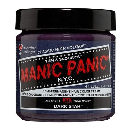 Краска для волос MANIC PANIC Dark Star Grey Классический высоковольтный полуперманентный цвет Очень глубокий с легким фиолетовым оттенком Веганский без PPD и аммиака Для окрашивания женщин и мужчин
Краска для волос MANIC PANIC Dark Star Grey Классический высоковольтный полуперманентный цвет Очень глубокий с легким фиолетовым оттенком Веганский без PPD и аммиака Для окрашивания женщин и мужчин