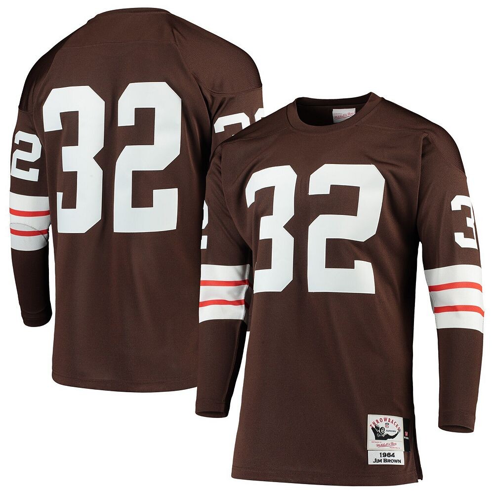 Мужская футболка Mitchell & Ness Jim Brown Brown Cleveland Browns 1964 Authentic Throwback для игрока в отставке, цвет Brn Brown 
Мужская футболка Mitchell & Ness Jim Brown Brown Cleveland Browns 1964 Authentic Throwback для игрока в отставке, цвет Brn Brown