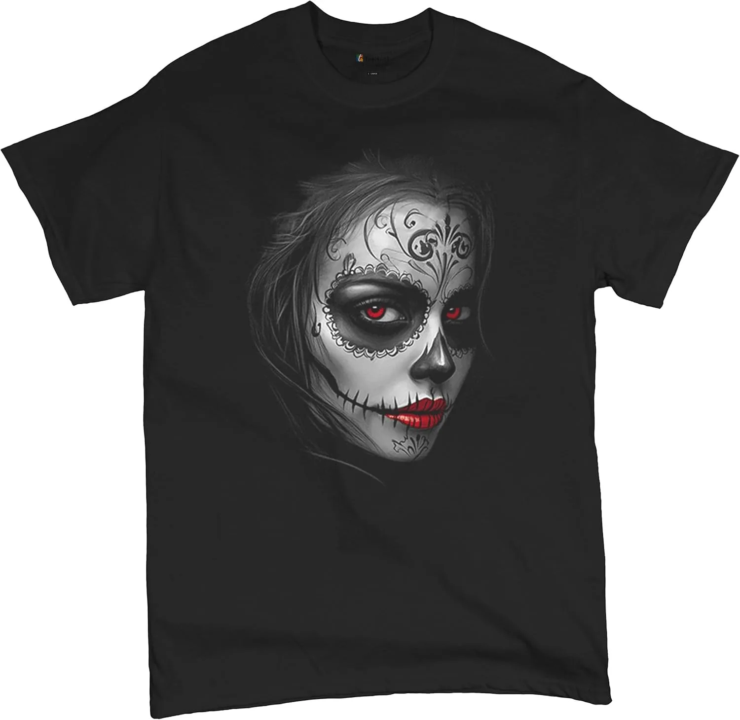 Футболка мужская Sugar Skull с портретом и красными губами Tee Hunt
Футболка мужская Sugar Skull с портретом и красными губами Tee Hunt