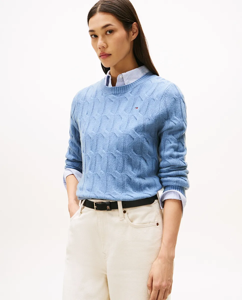 Женский свитер из шерсти с косами Tommy Hilfiger, темно-синий
Женский свитер из шерсти с косами Tommy Hilfiger, темно-синий