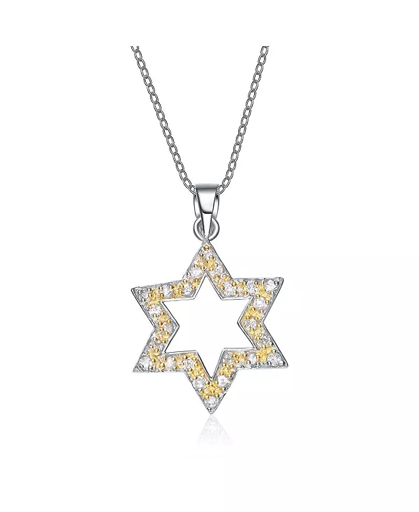 Ожерелье из стерлингового серебра с белым золотом и желтыми кубическими цирконами в форме открытой звезды Genevive, silver
Ожерелье из стерлингового серебра с белым золотом и желтыми кубическими цирконами в форме открытой звезды Genevive, silver