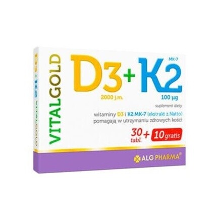 D3+K2 Vitalgold 40 таблеток Alg Pharma
D3+K2 Vitalgold 40 таблеток Alg Pharma