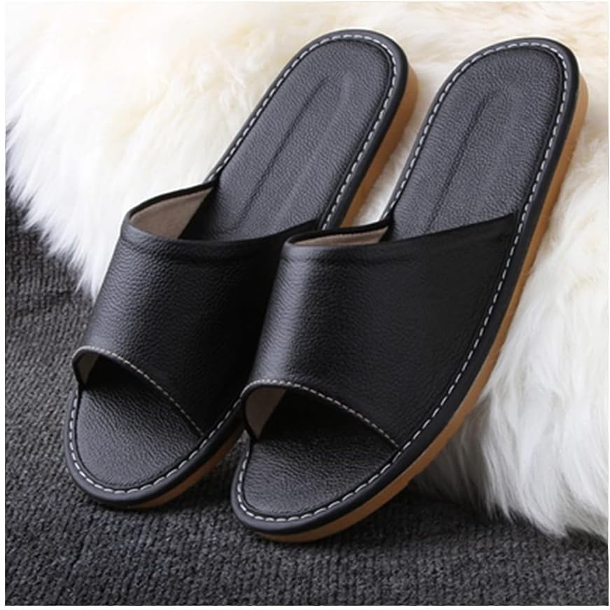 Шлепанцы с открытым носком GHYUB из натуральной кожи - летние сандалии для мужчин и женщин, для дома и улицы, черный
Шлепанцы с открытым носком GHYUB из натуральной кожи - летние сандалии для мужчин и женщин, для дома и улицы, черный