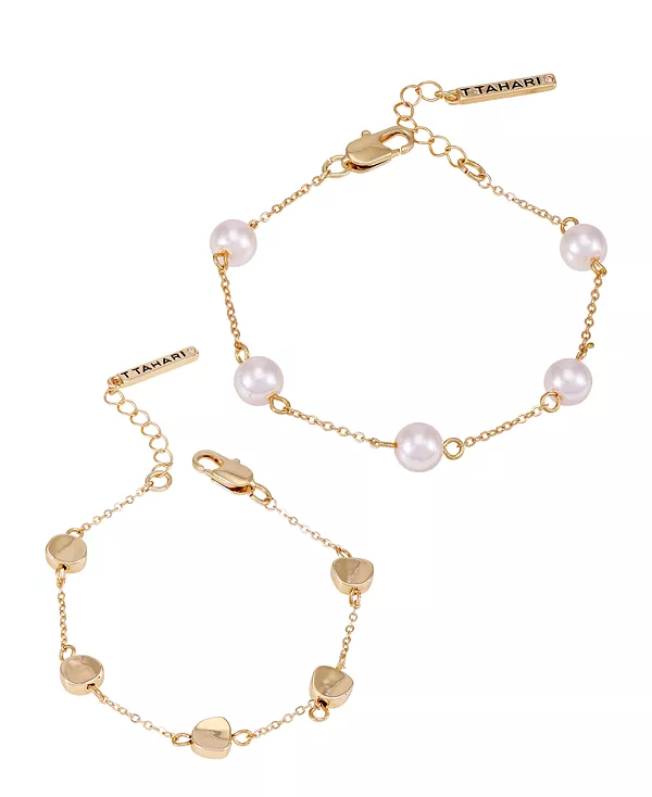 Комплект из двух браслетов с имитацией жемчуга золотистого оттенка T Tahari, gold
Комплект из двух браслетов с имитацией жемчуга золотистого оттенка T Tahari, gold