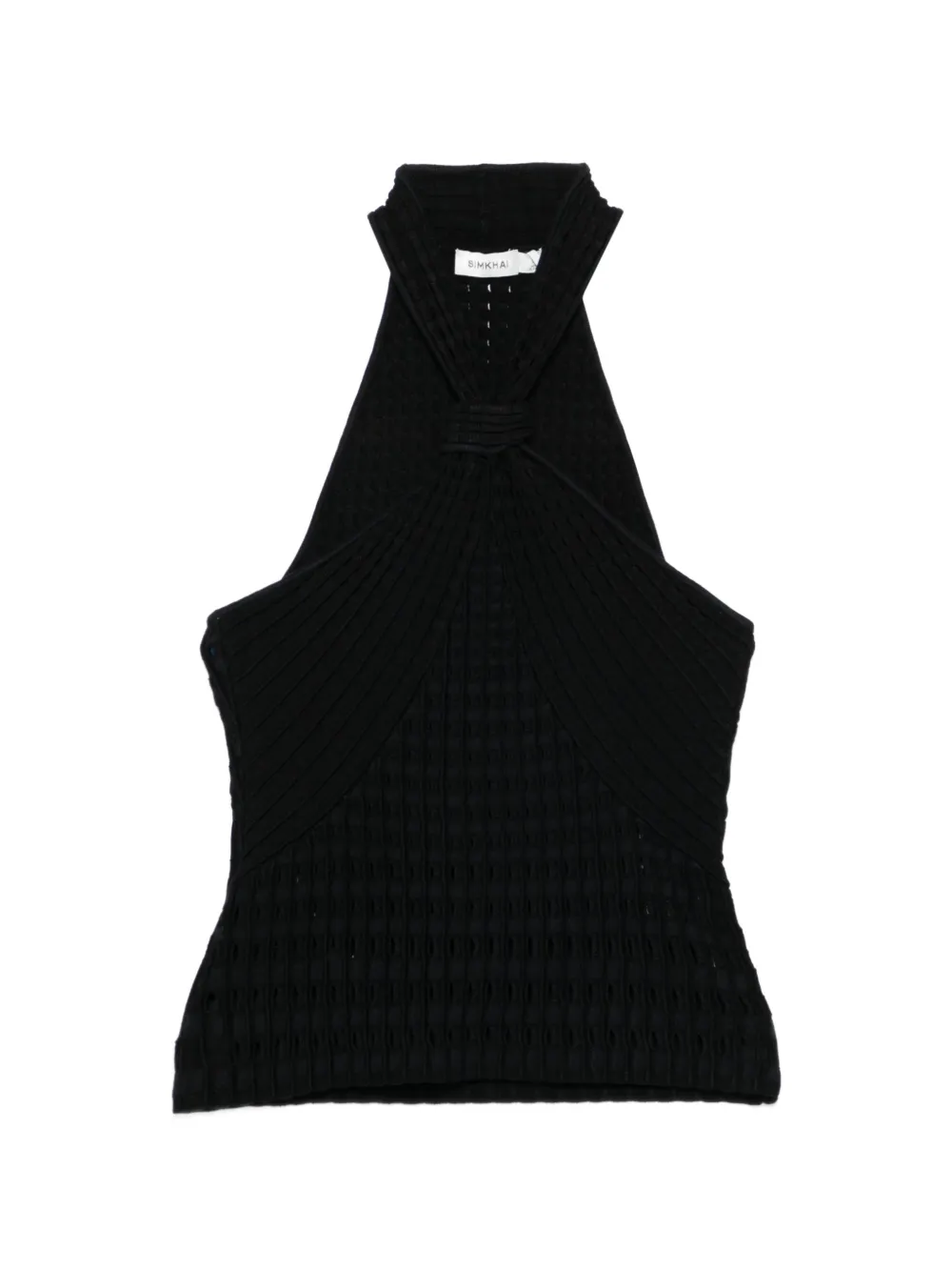Топ с текстурой на завязках вокруг шеи Simkhai, черный
Топ с текстурой на завязках вокруг шеи Simkhai, черный