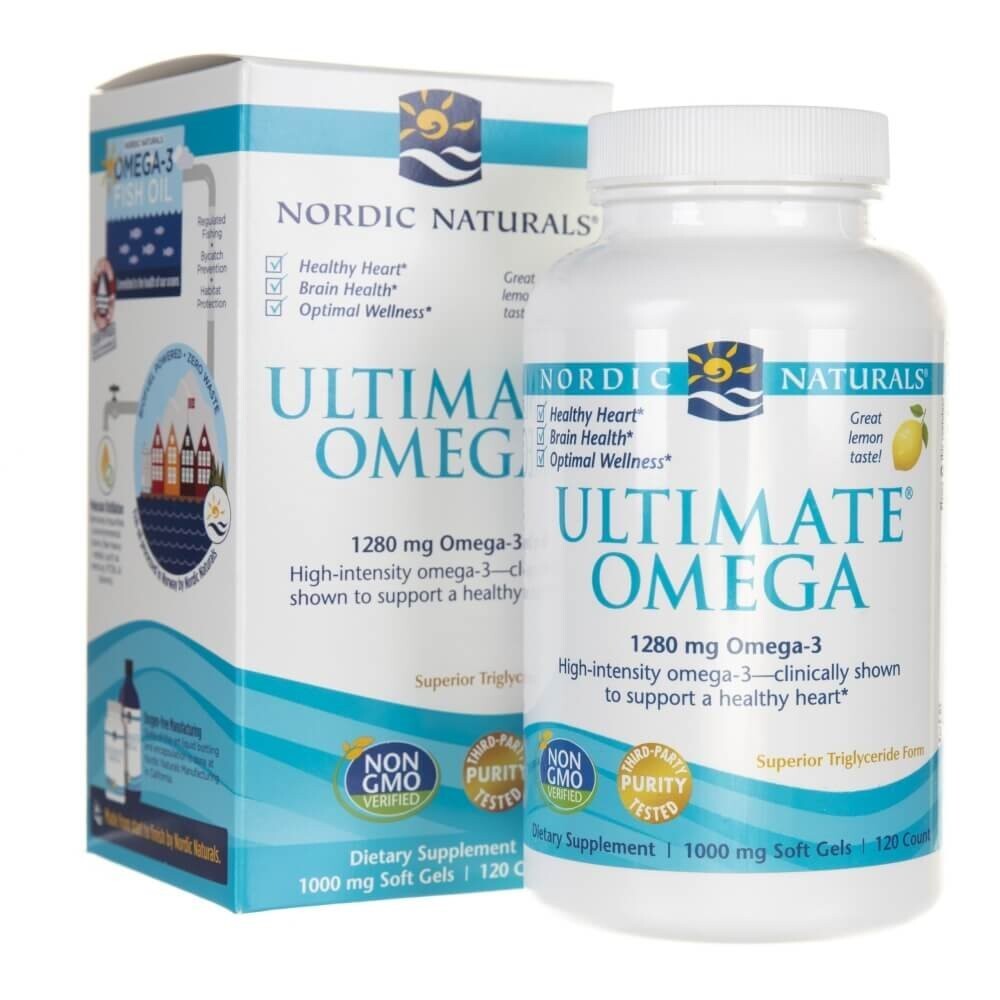 Биологически активная добавка Nordic Naturals Ultimate Omega со вкусом лимона, 120 капсул