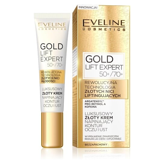 Крем для глаз и губ 50+/70+, 15 мл Eveline Cosmetics, Gold Lift Expert
Крем для глаз и губ 50+/70+, 15 мл Eveline Cosmetics, Gold Lift Expert