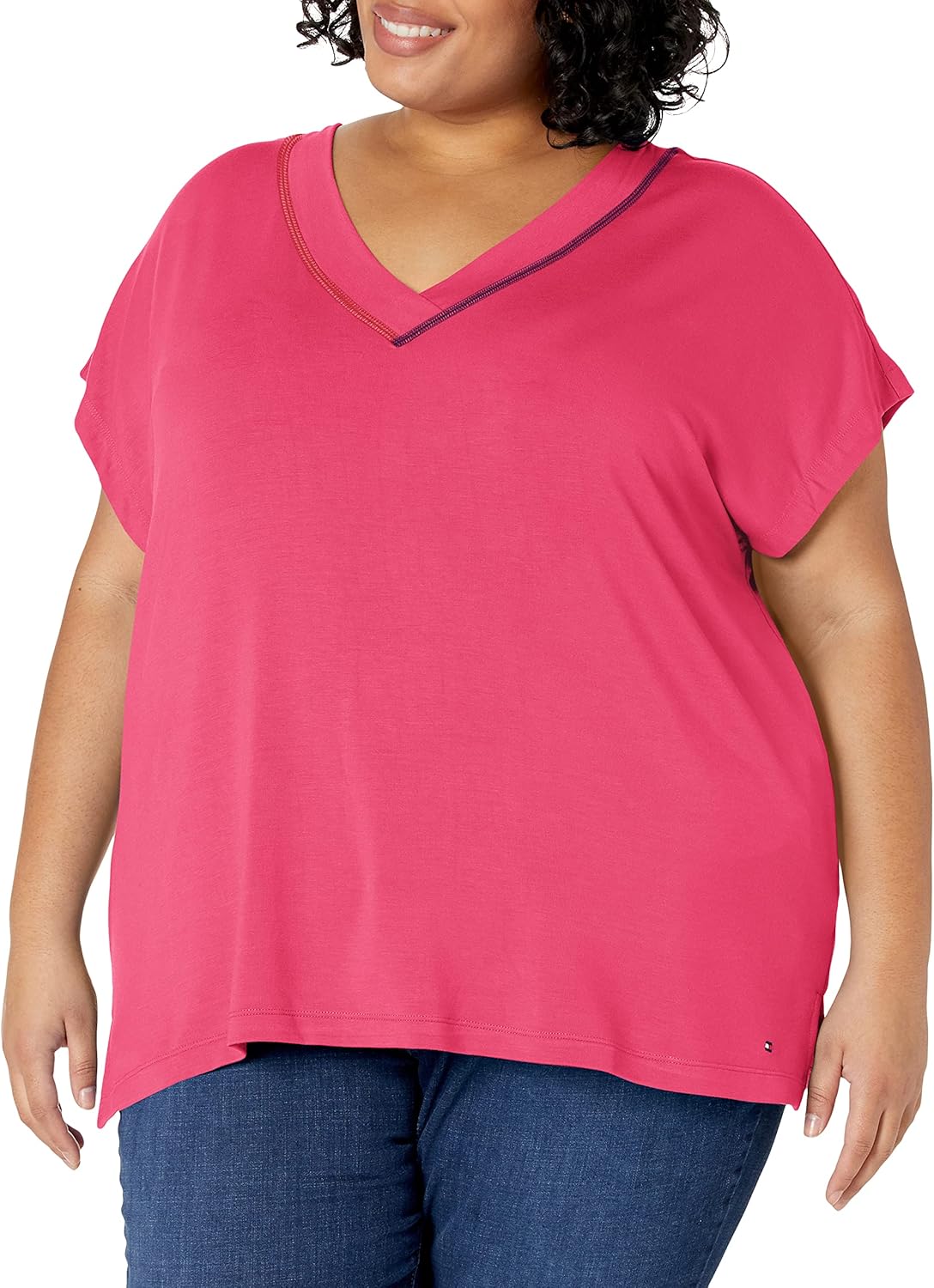 Женская футболка с V-образным вырезом Tommy Hilfiger, Iconic Rosette, Розовый, Женская футболка с V-образным вырезом Tommy Hilfiger, Iconic Rosette
Женская футболка с V-образным вырезом Tommy Hilfiger, Iconic Rosette, Розовый, Женская футболка с V-образным вырезом Tommy Hilfiger, Iconic Rosette