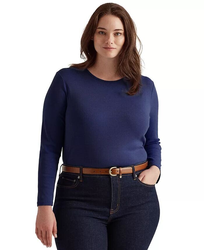 Эластичная футболка с длинными рукавами больших размеров Lauren Ralph Lauren, синий
Эластичная футболка с длинными рукавами больших размеров Lauren Ralph Lauren, синий