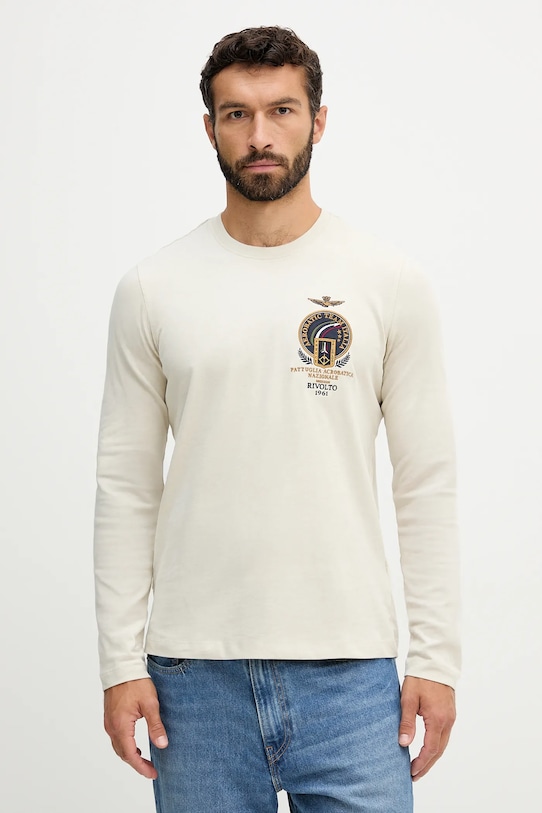 Хлопковый лонгслив Aeronautica Militare, бежевый
Хлопковый лонгслив Aeronautica Militare, бежевый