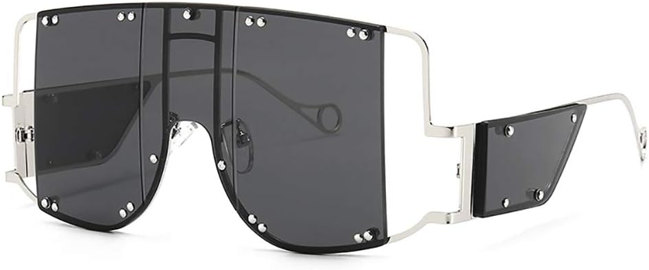 COTIA/Fashion Квадратные солнцезащитные очки для женщин, новые, с большими зеркальными линзами, мужские солнцезащитные очки класса люкс, с металлическими заклепками, модные женские очки, Silver Black Gray
COTIA/Fashion Квадратные солнцезащитные очки для женщин, новые, с большими зеркальными линзами, мужские солнцезащитные очки класса люкс, с металлическими заклепками, модные женские очки, Silver Black Gray