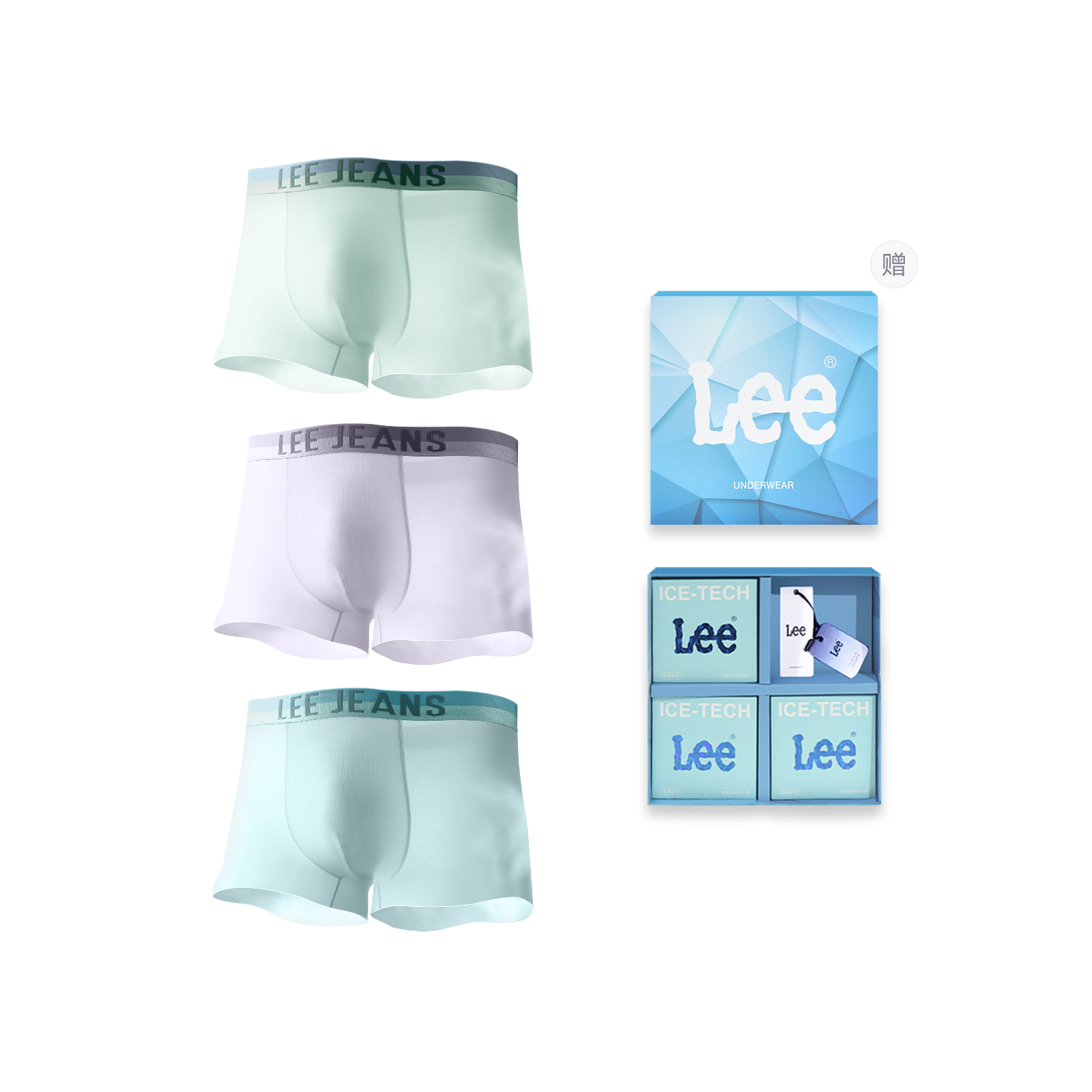 Lee Подарочный набор мужского белья SS23 Ice Series, 3 штуки
Lee Подарочный набор мужского белья SS23 Ice Series, 3 штуки