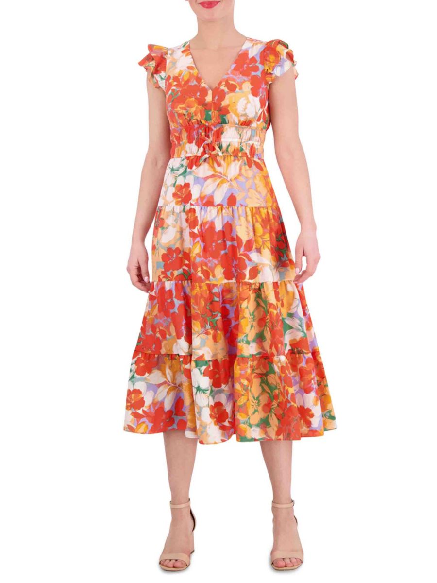 Многоярусное платье-миди с цветочным принтом Vince Camuto, разноцветный
Многоярусное платье-миди с цветочным принтом Vince Camuto, разноцветный