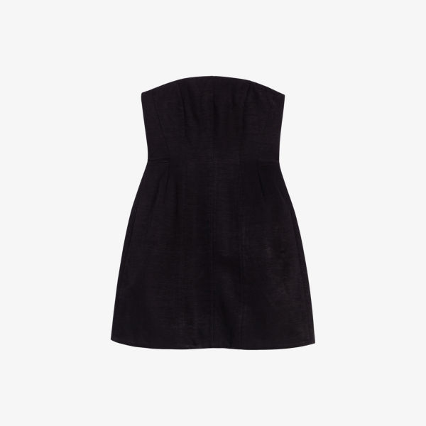 Платье мини Maje из льна без бретелек с присборенной спинкой и расклешенной юбкой, черный
Платье мини Maje из льна без бретелек с присборенной спинкой и расклешенной юбкой, черный